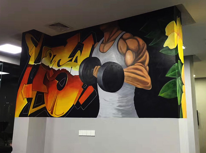 健身房运动主题墙绘设计方案